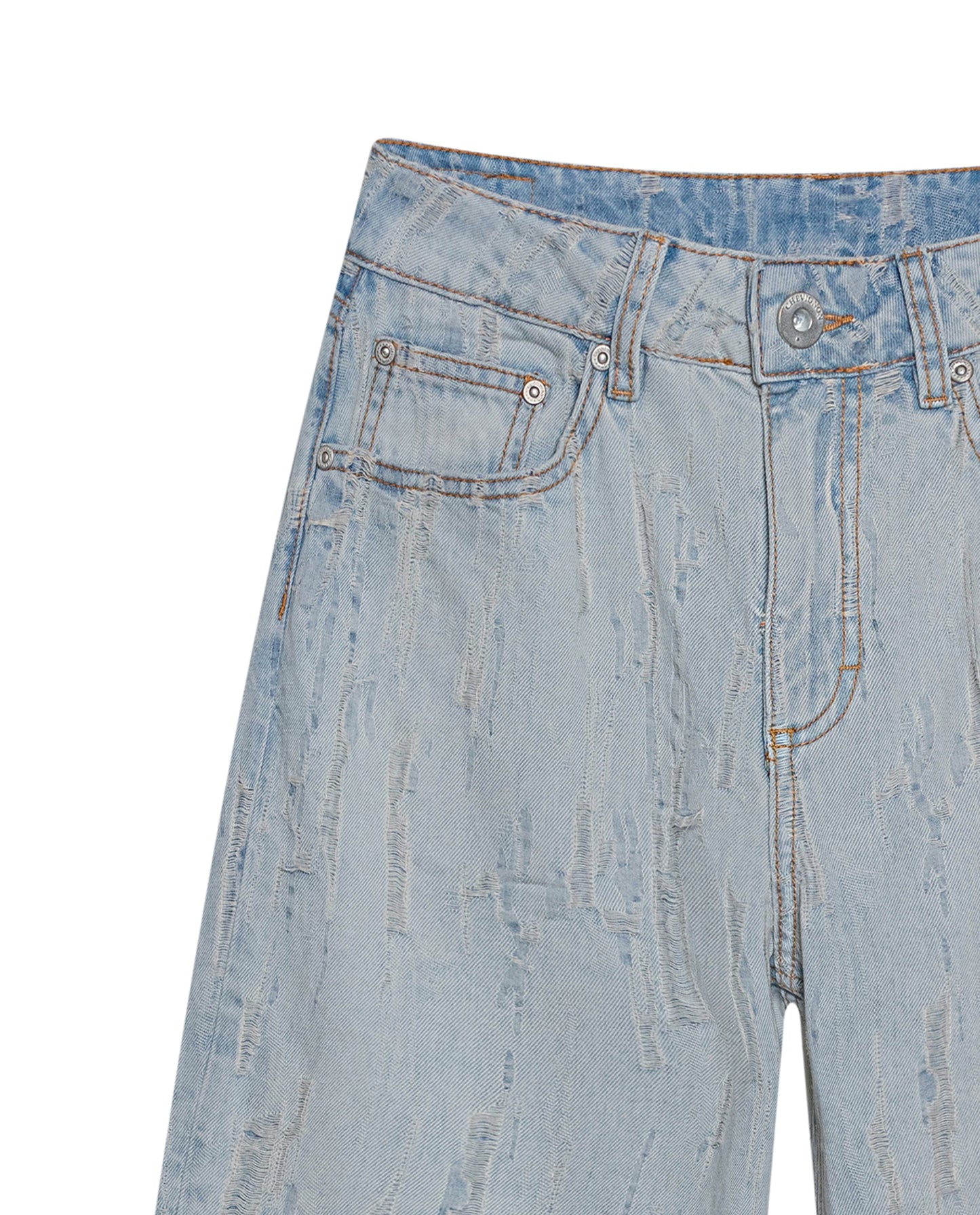 Womens Jeans Straight Fit Super High Rise Cotton Non-Stretch Light Wash Destroy Effect Set Embroidered - Blue 63_431H026_AZU154020_8