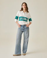 Womens Jeans Wide Leg Relaxed High Rise Cotton–Tencel Blend Light Wash Powdered Effect Notable Distressing - Blue 63_431H027_AZU154020_4