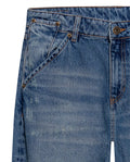 Womens Jeans Straight Wide Fit Wide Hem Super High Rise Cotton Comfort Medium Wash Destroyer Effect Diagonal Pockets - Blue 63_431H028_AZU184140_8