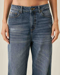 Womens Jeans Special Fit Wide Leg Relaxed Super High Rise Cotton Non-Stretch Dark Wash Subtle Effects - Blue 63_431H030_AZU194052_5