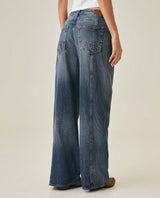 Womens Jeans Special Fit Wide Leg Relaxed Super High Rise Cotton Non-Stretch Dark Wash Subtle Effects - Blue 63_431H030_AZU194052_6