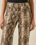 Womens Jeans Special Fit Straight Relaxed High Rise Cotton Non-Stretch Raw Sand Wash Python Print Total Embroidered - Brown 63_431H032_CAF171316_5