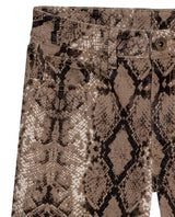 Womens Jeans Special Fit Straight Relaxed High Rise Cotton Non-Stretch Raw Sand Wash Python Print Total Embroidered - Brown 63_431H032_CAF171316_8
