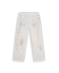 Womens Jeans Straight Crop Fit Relaxed High Rise Cotton Non-Stretch Classic Wash Scattered Rhinestones - Mothers - Raw 63_431H130_CRU134403_3