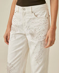 Womens Jeans Straight Crop Fit Relaxed High Rise Cotton Non-Stretch Classic Wash Scattered Rhinestones - Mothers - Raw 63_431H130_CRU134403_5