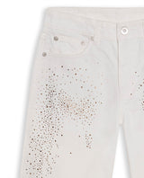 Womens Jeans Straight Crop Fit Relaxed High Rise Cotton Non-Stretch Classic Wash Scattered Rhinestones - Mothers - Raw 63_431H130_CRU134403_8