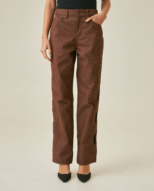 Women's Jeans Straight Fit - Brown 63_431H131_CAF191241_0