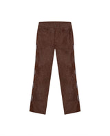 Womens Jeans Special Fit Straight Super High Rise Cotton–Polyester Lurex Coffee Wash Side Oval Cuts Mesh - Mothers - Brown 63_431H131_CAF191241_3