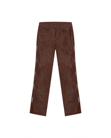 Womens Jeans Special Fit Straight Super High Rise Cotton–Polyester Lurex Coffee Wash Side Oval Cuts Mesh - Mothers - Brown 63_431H131_CAF191241_3