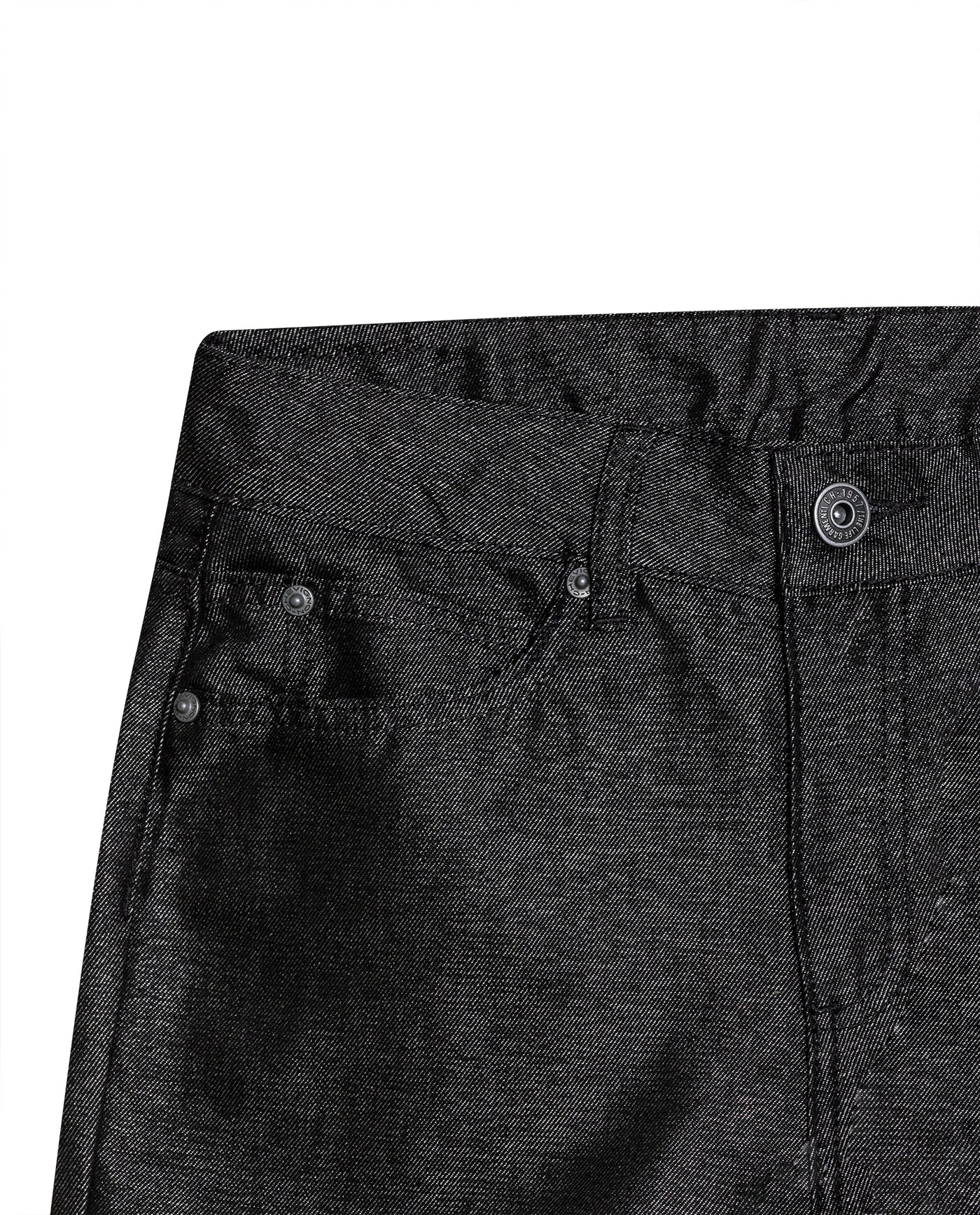 Womens Jeans Straight Relaxed Fit High Rise Cotton–Polyester Sheen Black Wash Elegant - Mothers - Black 63_431H132_NEG194004_8