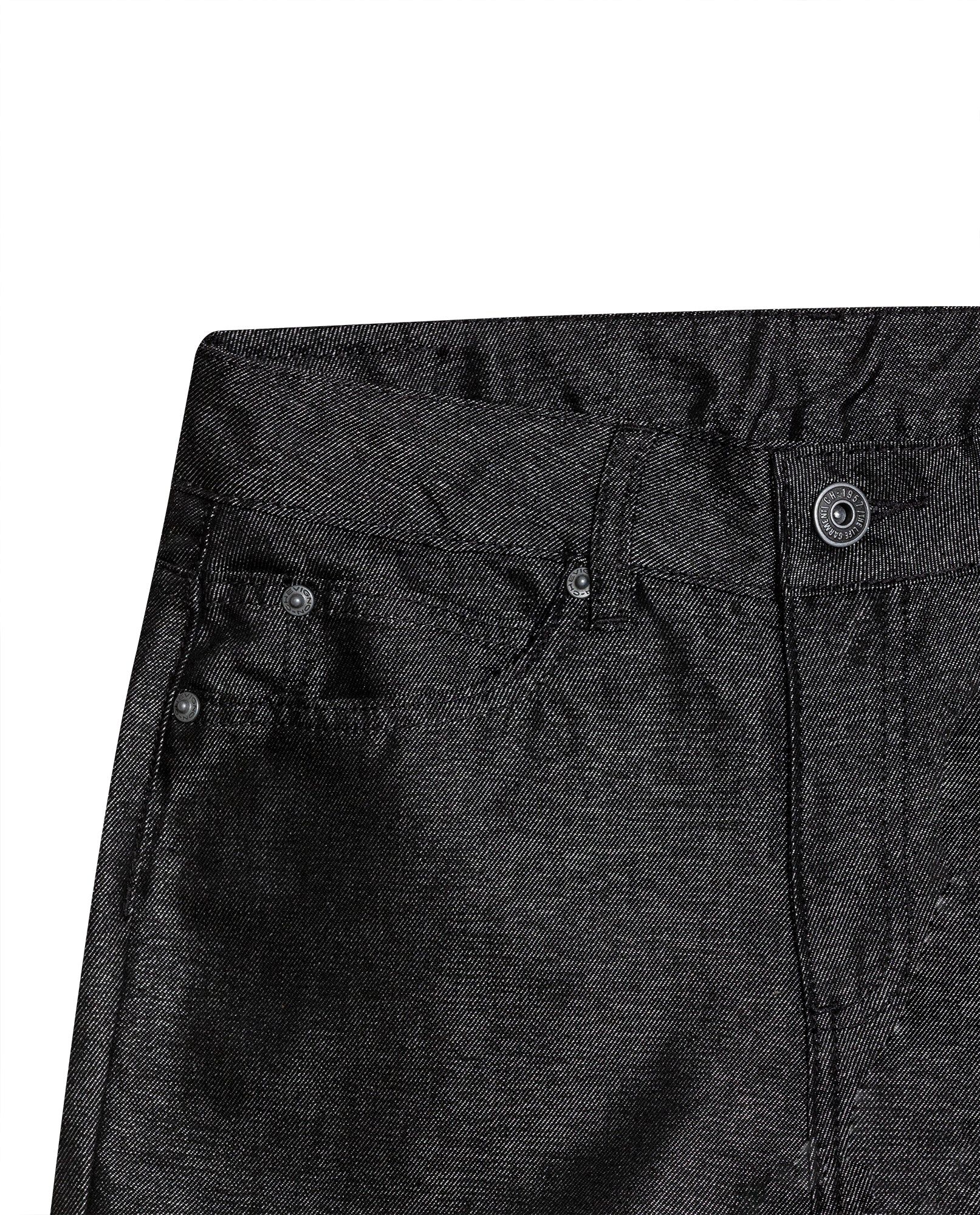 Womens Jeans Straight Relaxed Fit High Rise Cotton–Polyester Sheen Black Wash Elegant - Mothers - Black 63_431H132_NEG194004_8