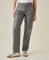 Womens Jeans Straight Relaxed Fit High Rise Cotton Non-Stretch Gray Wash Sheen Elegant - Mothers - Gray 63_431H135_GRI145002_0