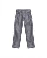 Womens Jeans Straight Relaxed Fit High Rise Cotton Non-Stretch Gray Wash Sheen Elegant - Mothers - Gray 63_431H135_GRI145002_3