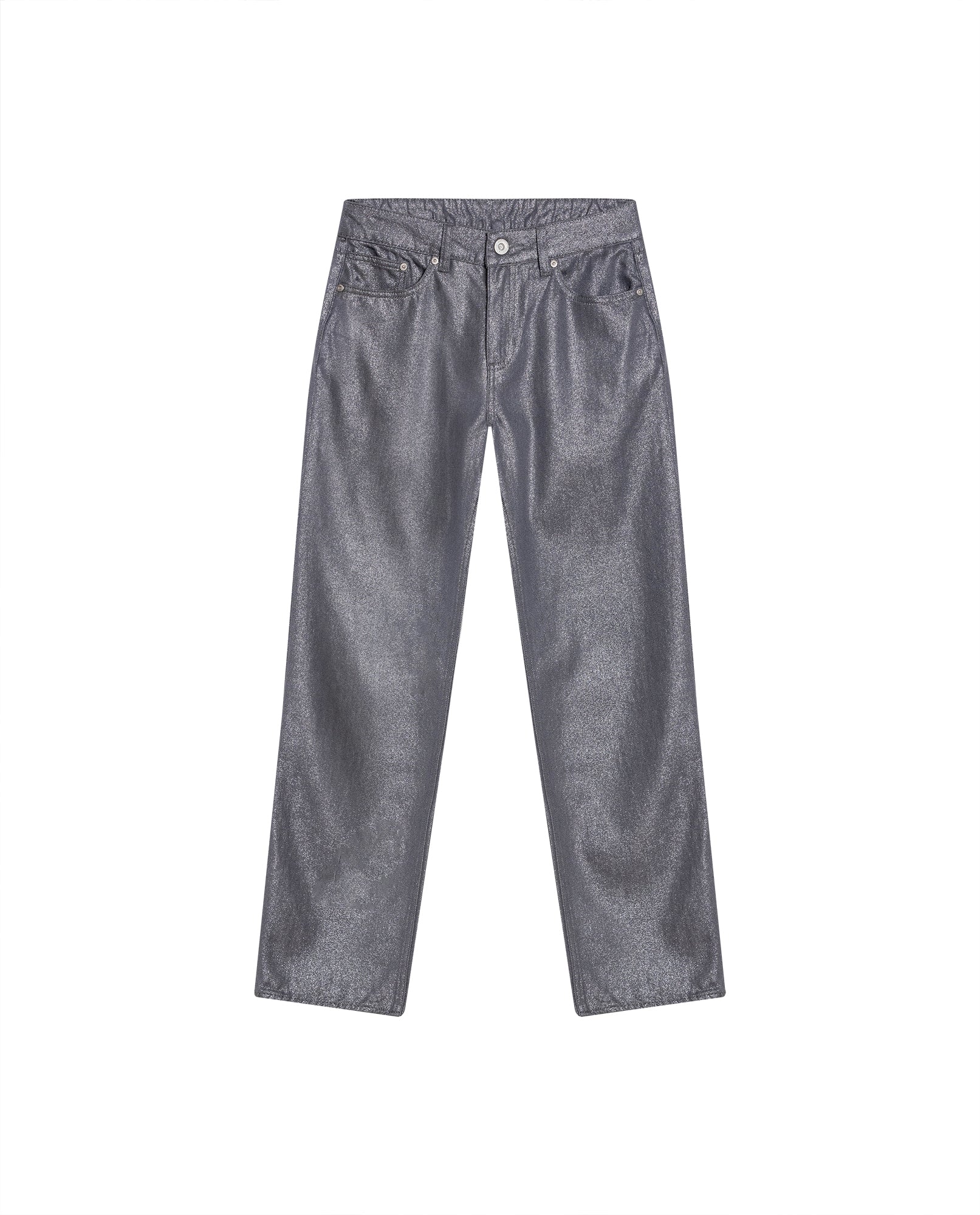 Womens Jeans Straight Relaxed Fit High Rise Cotton Non-Stretch Gray Wash Sheen Elegant - Mothers - Gray 63_431H135_GRI145002_3