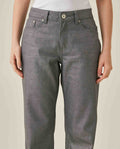 Womens Jeans Straight Relaxed Fit High Rise Cotton Non-Stretch Gray Wash Sheen Elegant - Mothers - Gray 63_431H135_GRI145002_5