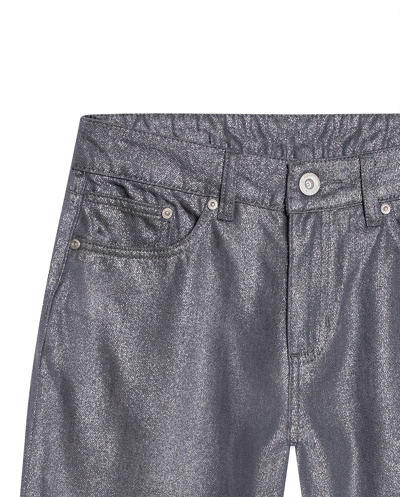 Womens Jeans Straight Relaxed Fit High Rise Cotton Non-Stretch Gray Wash Sheen Elegant - Mothers - Gray 63_431H135_GRI145002_8