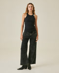 Womens Jeans Straight-Wide Leg Relaxed High Rise Cotton–Elastane Corduroy Dark Wash Tactile - Mothers - Blue 63_431H136_AZU194052_4