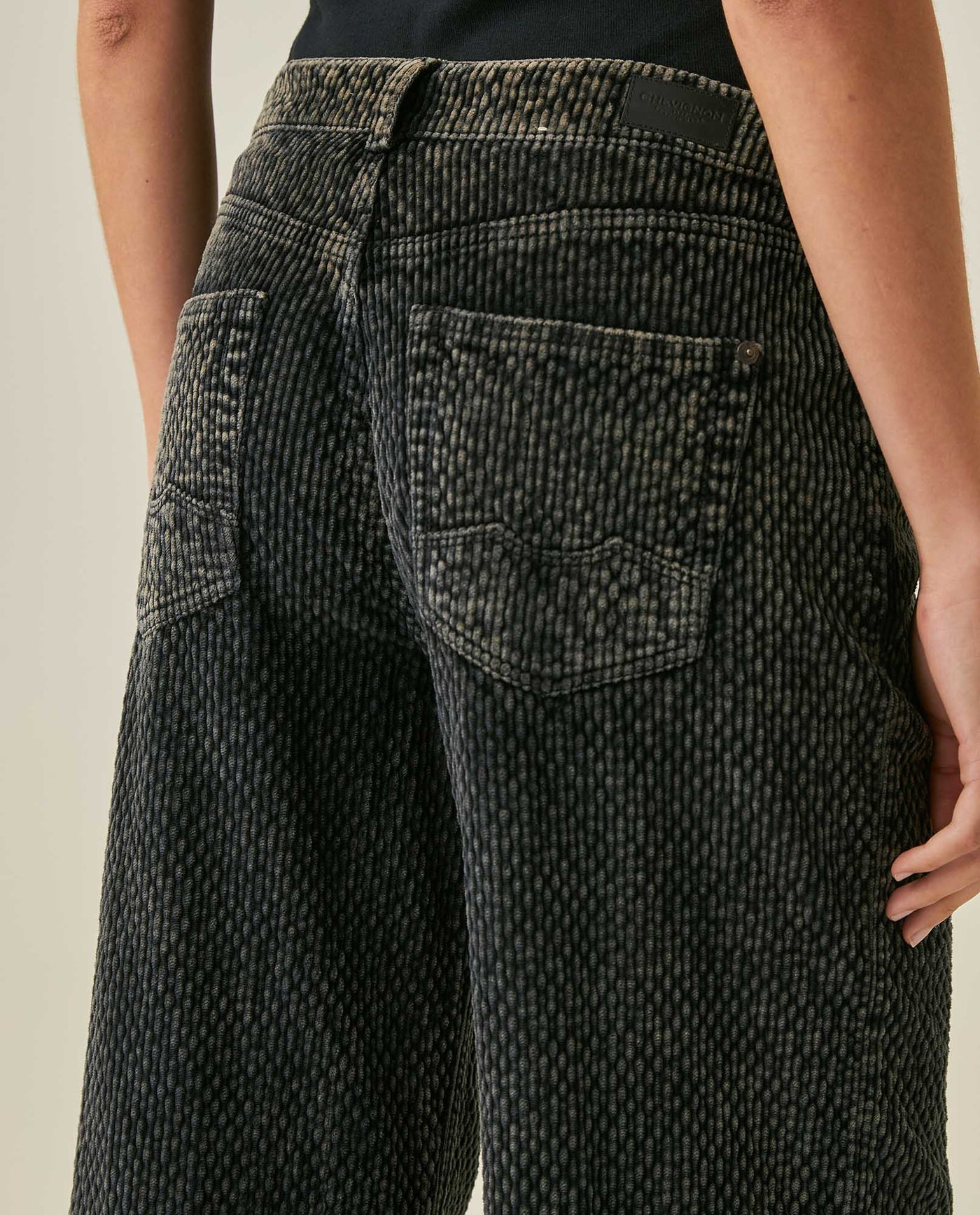 Womens Jeans Straight-Wide Leg Relaxed High Rise Cotton–Elastane Corduroy Dark Wash Tactile - Mothers - Blue 63_431H136_AZU194052_7