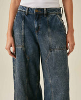 Womens Heritage Jeans Wide Leg Relaxed Mid Rise Cotton–Lyocell Carpenter Heritage Medium Wash Patch Details - Blue 63_431H450_AZU184140_5