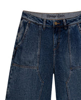 Womens Heritage Jeans Wide Leg Relaxed Mid Rise Cotton–Lyocell Carpenter Heritage Medium Wash Patch Details - Blue 63_431H450_AZU184140_8