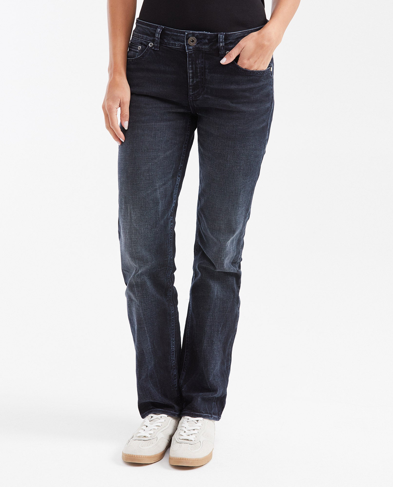 Women's Jeans, Low Rise, Boot Cut - Dark Blue 432G002 - 1