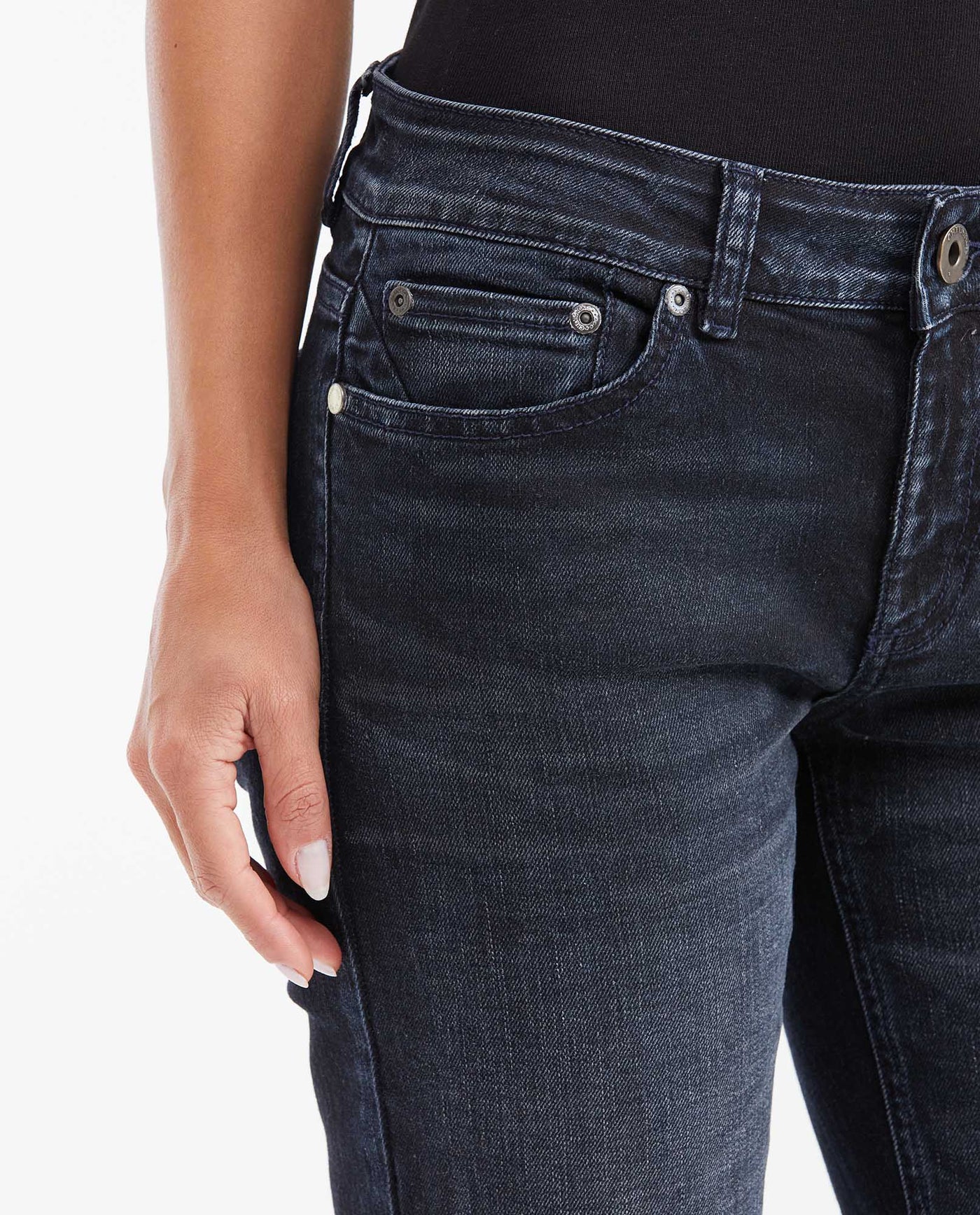 Women's Jeans, Low Rise, Boot Cut - Dark Blue 432G002 - 3