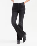 Women's Cosmo High Rise Flare Jeans in Matte Black Stretch 432G008 - 1
