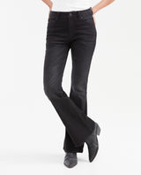 Women's Cosmo High Rise Flare Jeans in Matte Black Stretch 432G008 - 1
