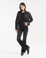 Women's Cosmo High Rise Flare Jeans in Matte Black Stretch 432G008 - 2