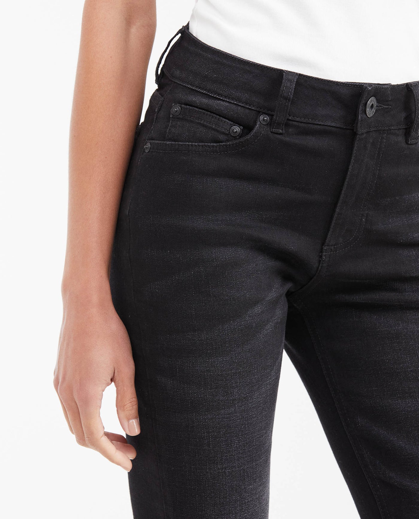Women's Cosmo High Rise Flare Jeans in Matte Black Stretch 432G008 - 3