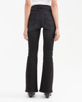 Women's Cosmo High Rise Flare Jeans in Matte Black Stretch 432G008 - 4