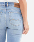 Women's Cosmo High Rise Skinny Jeans in Light Wash with Color Reserves and Recycled Fibers 432G010 - 5