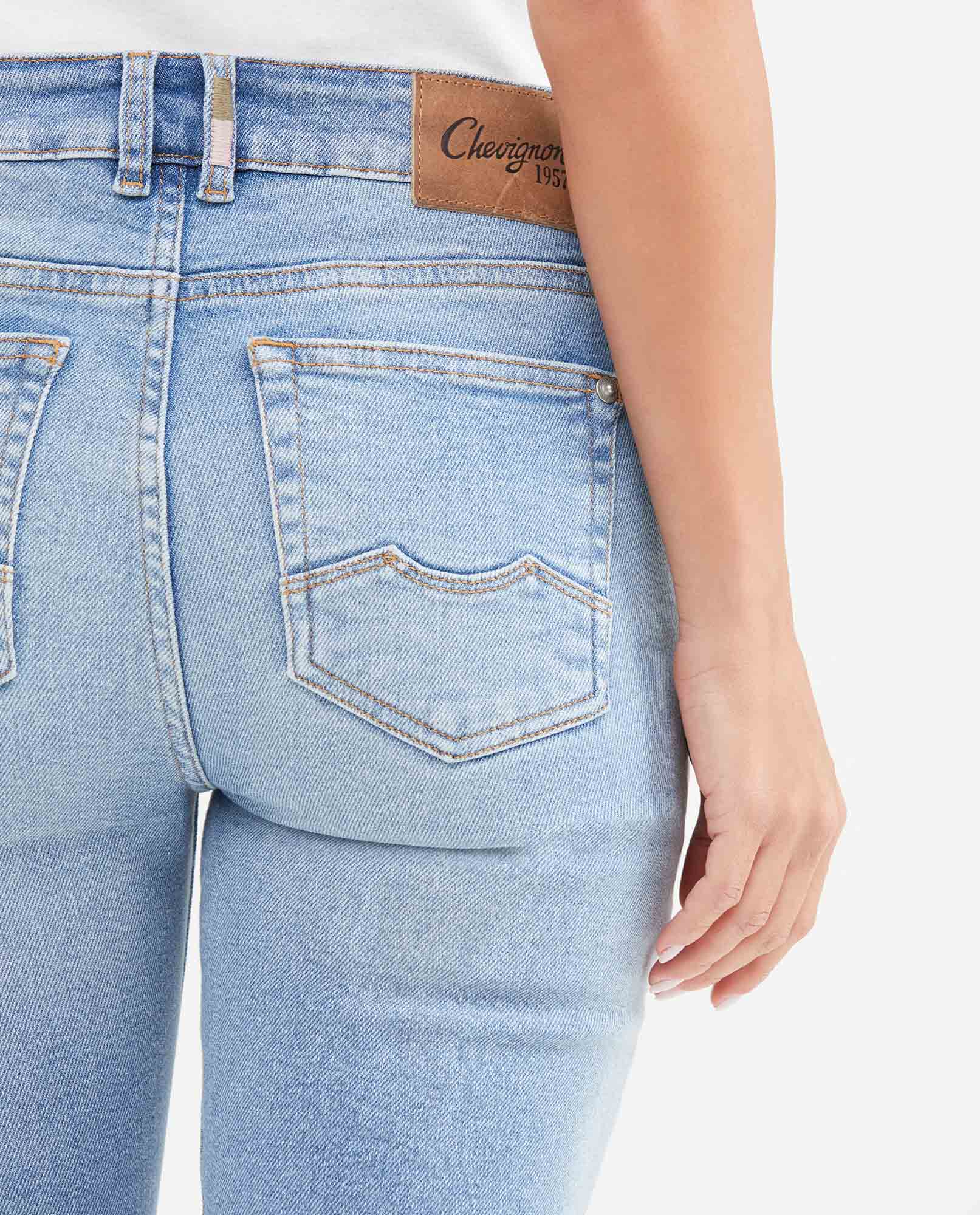 Women's Cosmo High Rise Skinny Jeans in Light Wash with Color Reserves and Recycled Fibers 432G010 - 5