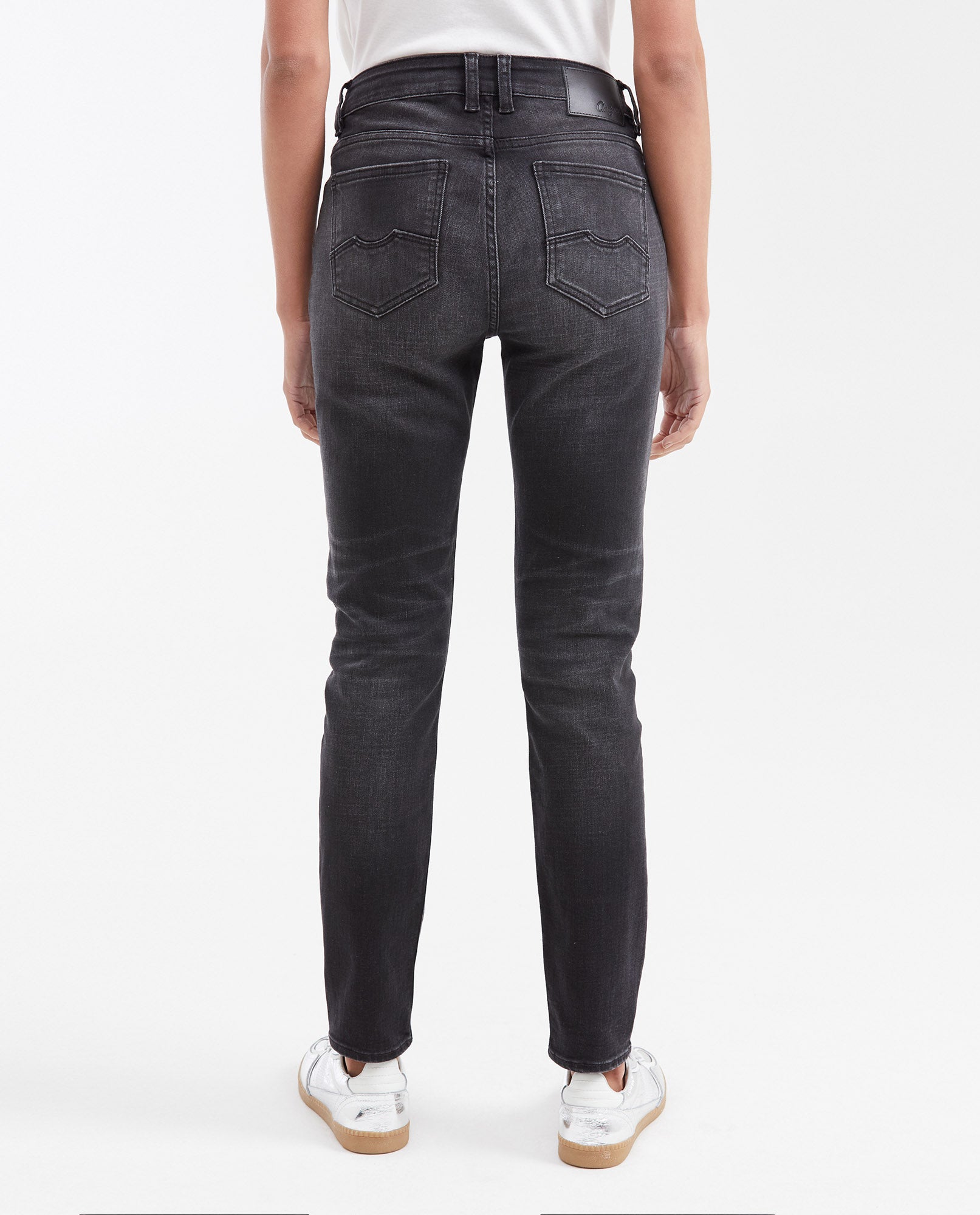 Women's Cosmo High Rise Skinny Jeans in Gray with Tone-on-Tone Stitching - 5