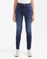 Women's High Cosmo Super High Rise Skinny Jeans in Ultra Dark with Leather Pocket Detail - 1