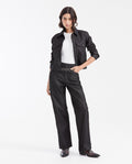 Women's Straight Fit Super High Rise Relaxed Jeans in Black with Lurex Threads - 2