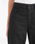 Women's Straight Fit Super High Rise Relaxed Jeans in Black with Lurex Threads - 3