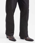Women's Straight Fit Super High Rise Relaxed Jeans in Black with Lurex Threads - 4