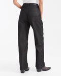 Women's Straight Fit Super High Rise Relaxed Jeans in Black with Lurex Threads - 6
