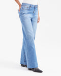 Jean Wide Leg High Rise Relaxed Boot Medium Blue for Women - Blue 432G032 - 4
