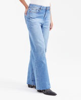 Jean Wide Leg High Rise Relaxed Boot Medium Blue for Women - Blue 432G032 - 4