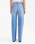 Jean Wide Leg High Rise Relaxed Boot Medium Blue for Women - Blue 432G032 - 6