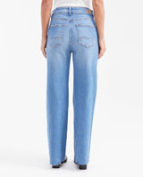 Jean Wide Leg High Rise Relaxed Boot Medium Blue for Women - Blue 432G032 - 6
