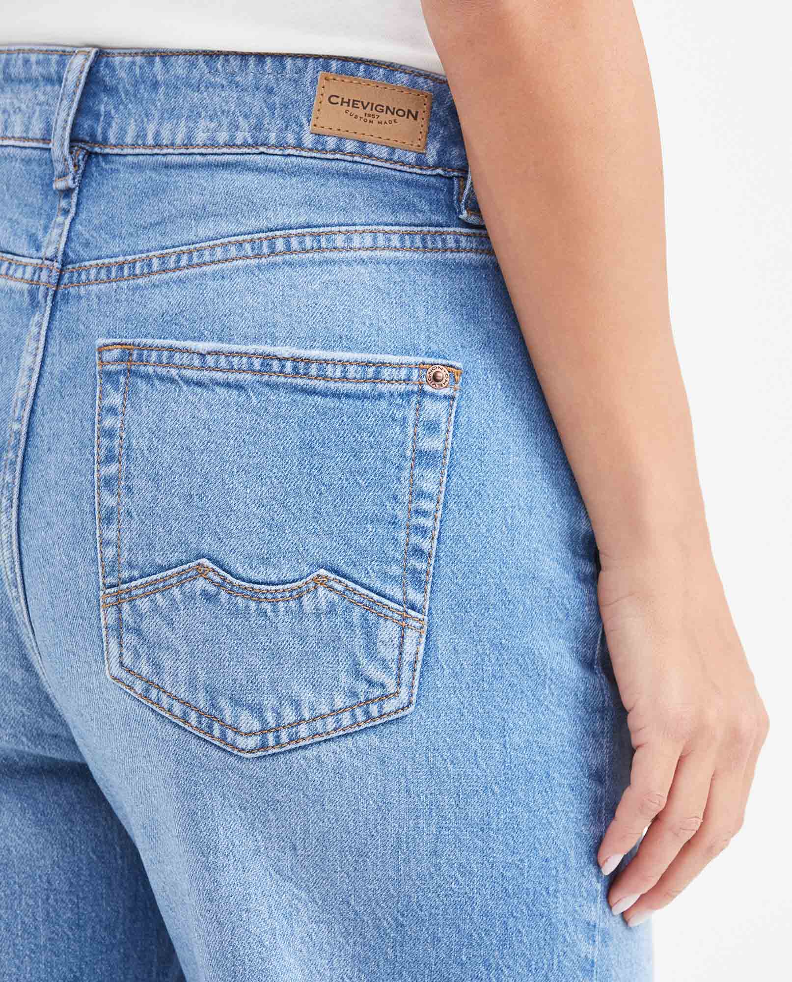 Jean Wide Leg High Rise Relaxed Boot Medium Blue for Women - Blue 432G032 - 7