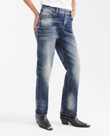 Women's Jeans, Boyfit Medium Rise Boot Cut - Dark Blue Vintage Wash 432G452 - 4