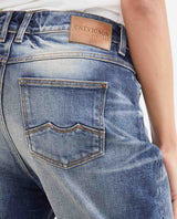 Women's Jeans, Boyfit Medium Rise Boot Cut - Dark Blue Vintage Wash 432G452 - 7