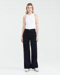 Jean Wide Leg High Rise Relaxed Dark Blue Denim Corduroy for Women - Blue 439F033 - 2