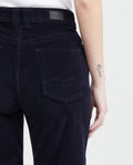 Jean Wide Leg High Rise Relaxed Dark Blue Denim Corduroy for Women - Blue 439F033 - 5