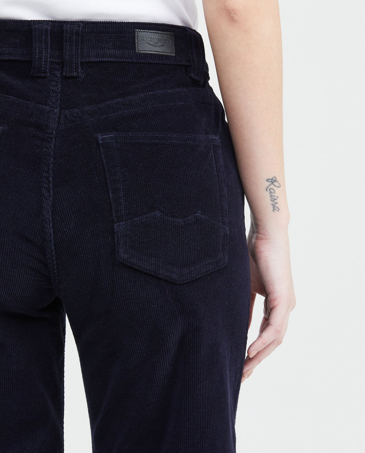 Jean Wide Leg High Rise Relaxed Dark Blue Denim Corduroy for Women - Blue 439F033 - 5
