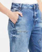 Jean Wide Leg High Rise Boot Relaxed Light Blue Vintage Wash for Women - Blue 439F037 - 3
